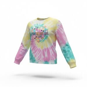 Love & Pineapples Girls Tie Dye Sweatshirt Living My Best Life Youth Medium